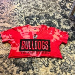 cropped tie-dye georgia bulldogs shirt